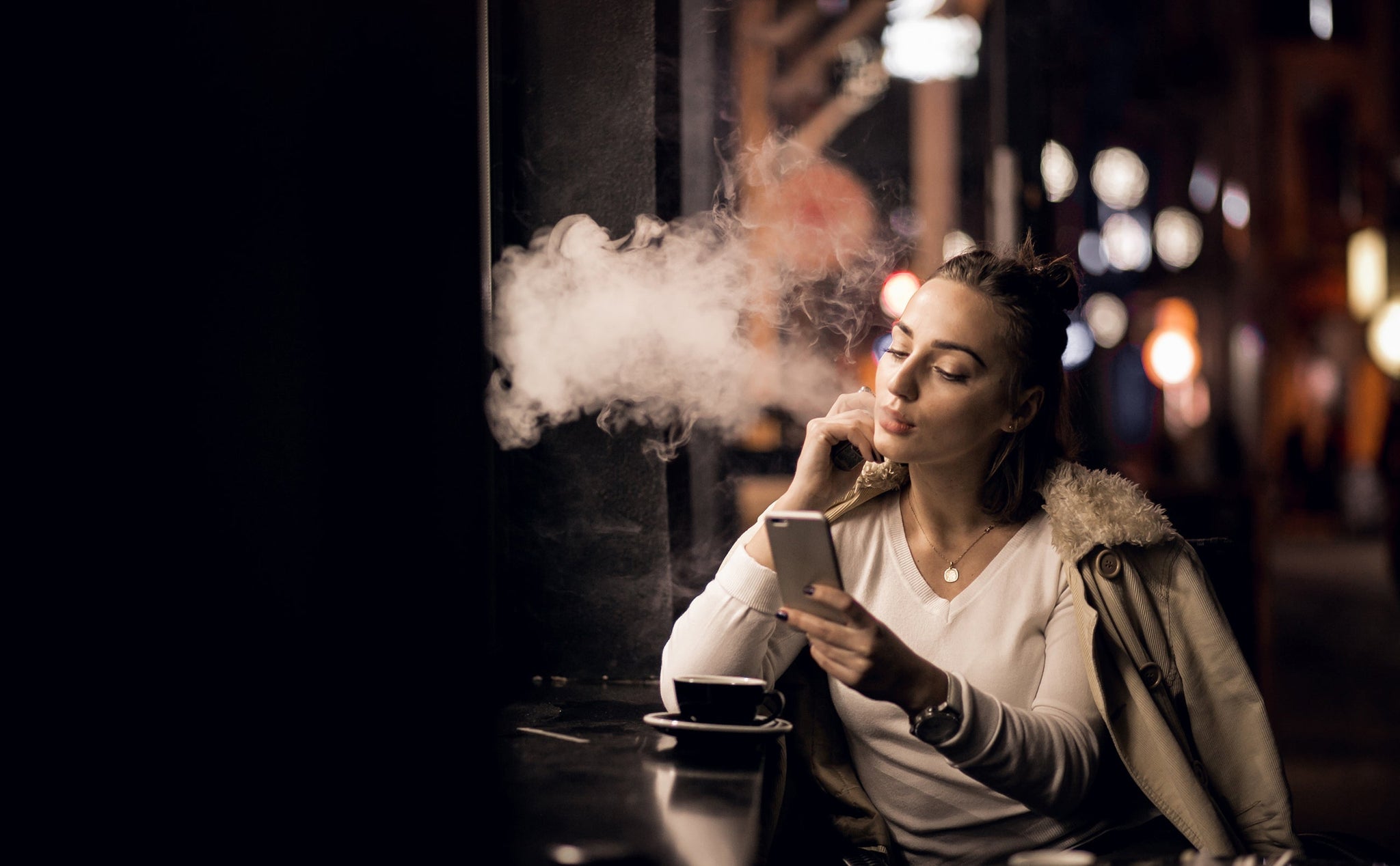 Moments of Reflection Captured in Thick Vape Fog