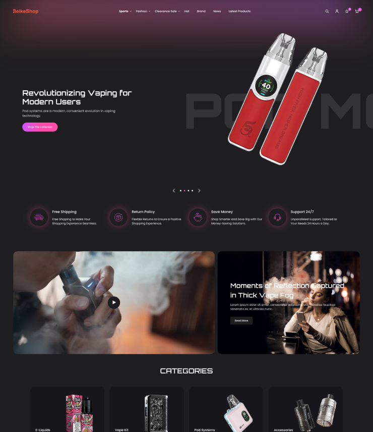 Nova Vapure 电子烟商城主题